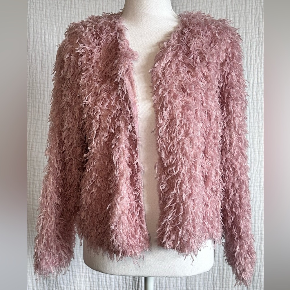 Faux Feather Jacket Top